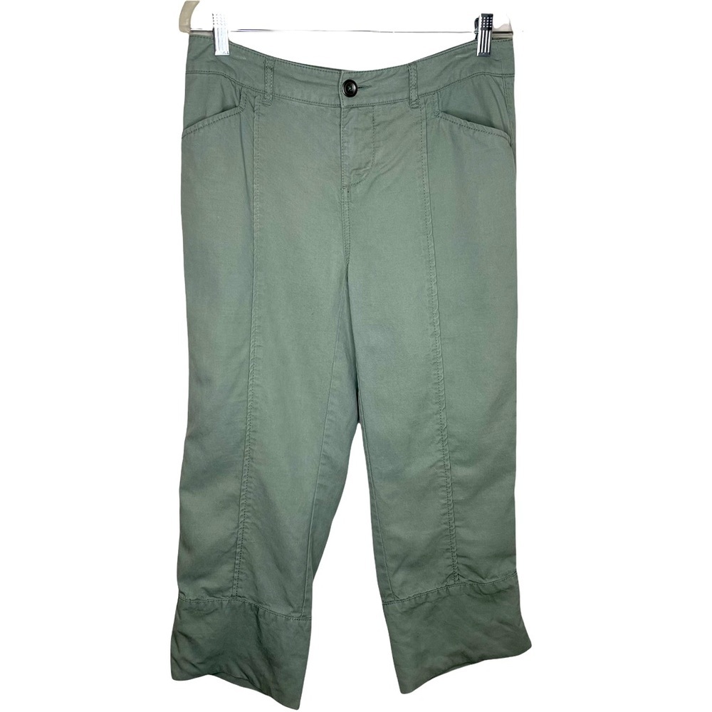Blue Earth Lyocell & Linen Blend Capri Light Blue-Green Teal Pants Size 6